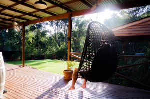 Nannup Bush Retreat - Sunbathing and enjoying the bush on the verandah